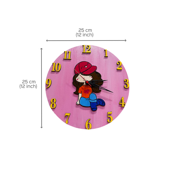 Hand Painted Wall Clock For Girls