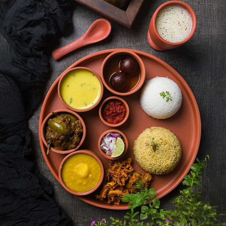 Handmade 13 Inch Terracotta Dinner Set | Set Of 9