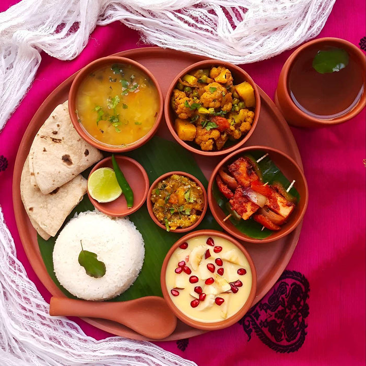 Handmade 13 Inch Terracotta Dinner Set | Set Of 9