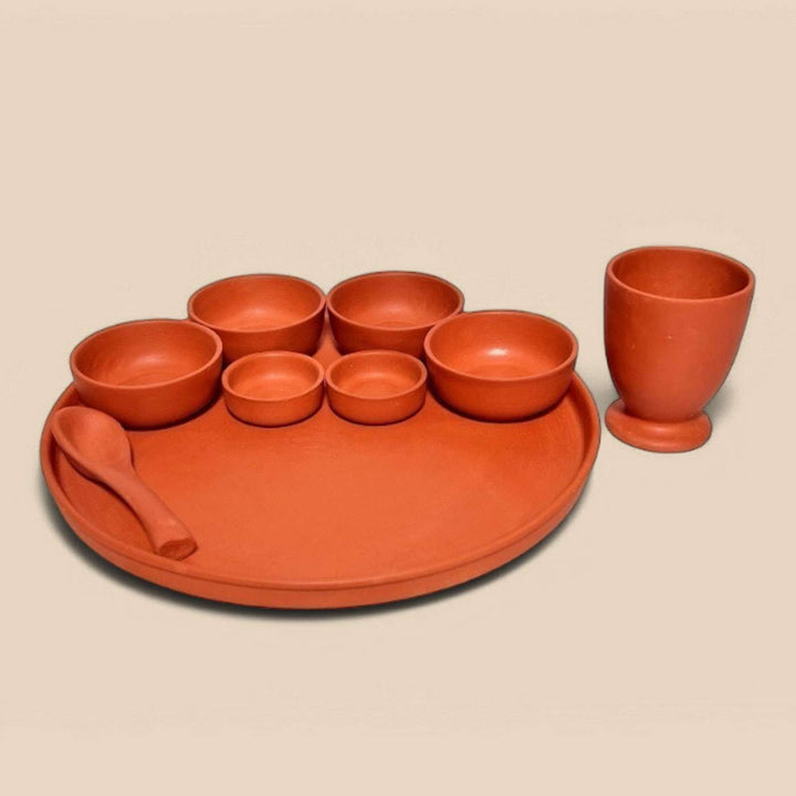 Handmade 13 Inch Terracotta Dinner Set | Set Of 9