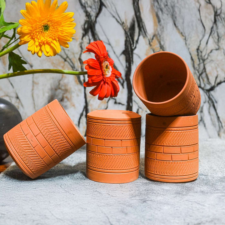 Handmade Kohinoor Terracotta Glasses