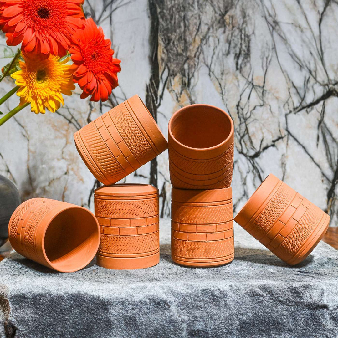 Handmade Kohinoor Terracotta Glasses