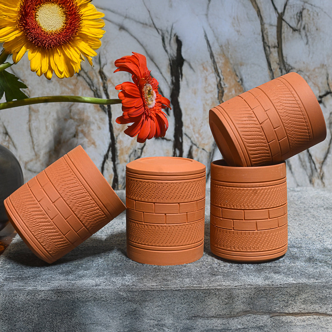 Handmade Large Royal Terracotta Glasses