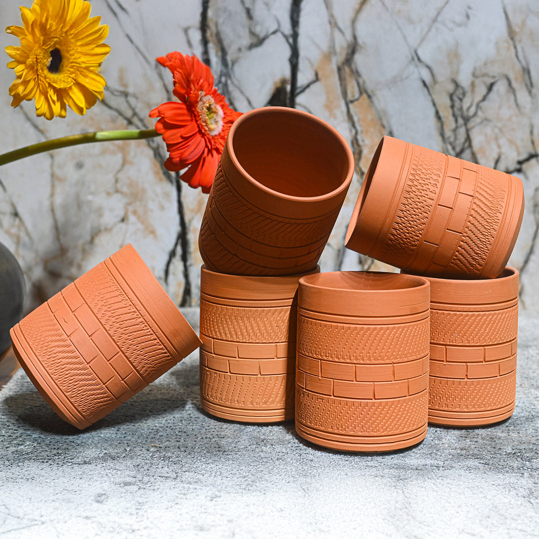 Handmade Large Royal Terracotta Glasses