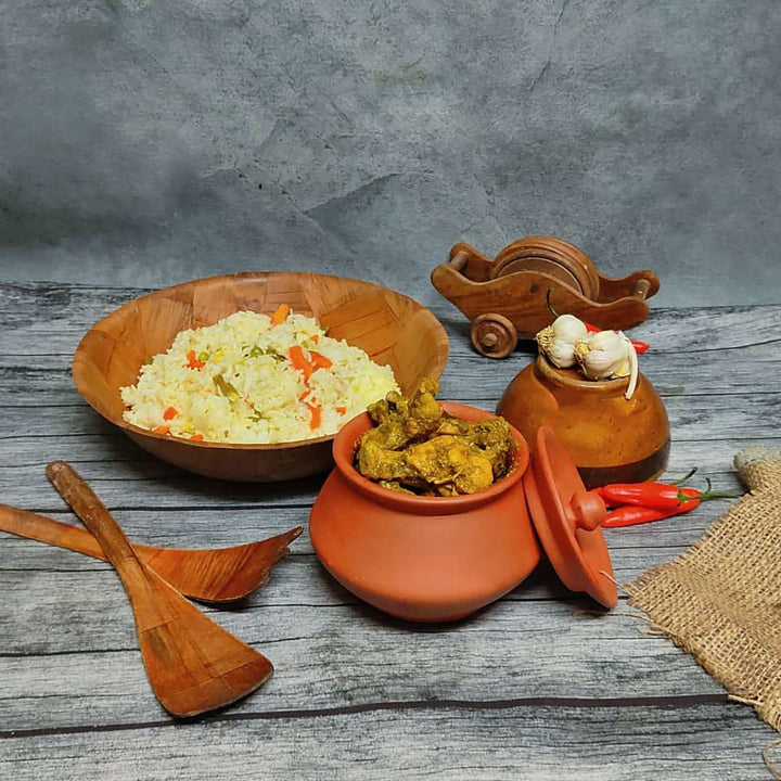 Handmade Terracotta Dahi Serving Handi / Pot | Set Of 3