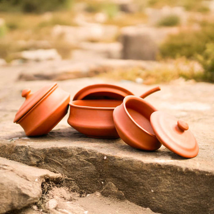 Handmade Terracotta Serving Handi / Pot | Set Of 3