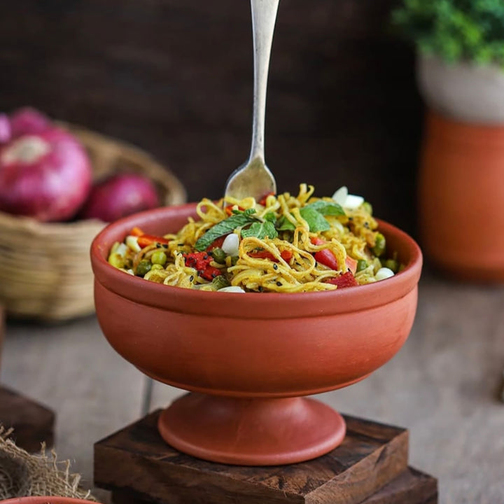 Handmade Terracotta Serving Handi / Pot With Joint Stand