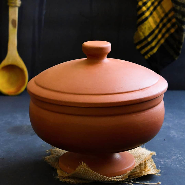 Handmade Terracotta Serving Handi / Pot With Joint Stand