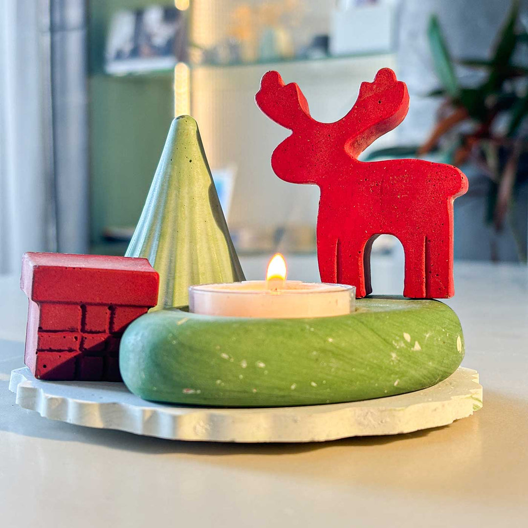 Handmade Tiny Tinsel Concrete Gift Hamper | Xmas Gifting Ideas | Set Of 5