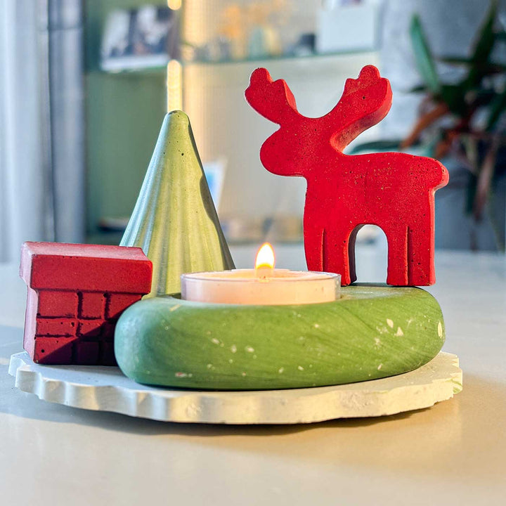 Handmade Tiny Tinsel Concrete Gift Hamper | Xmas Gifting Ideas | Set Of 5