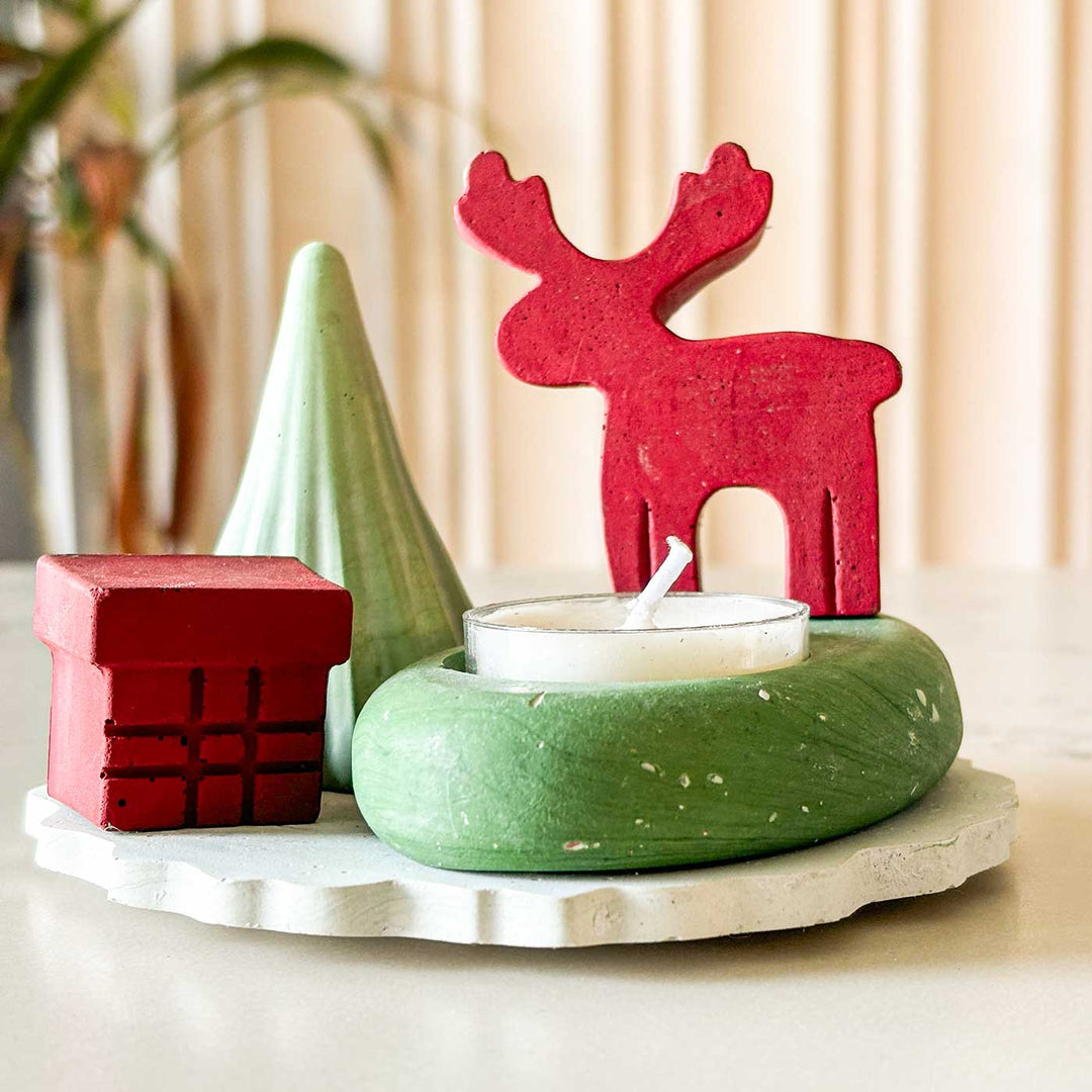 Handmade Tiny Tinsel Concrete Gift Hamper | Xmas Gifting Ideas | Set Of 5