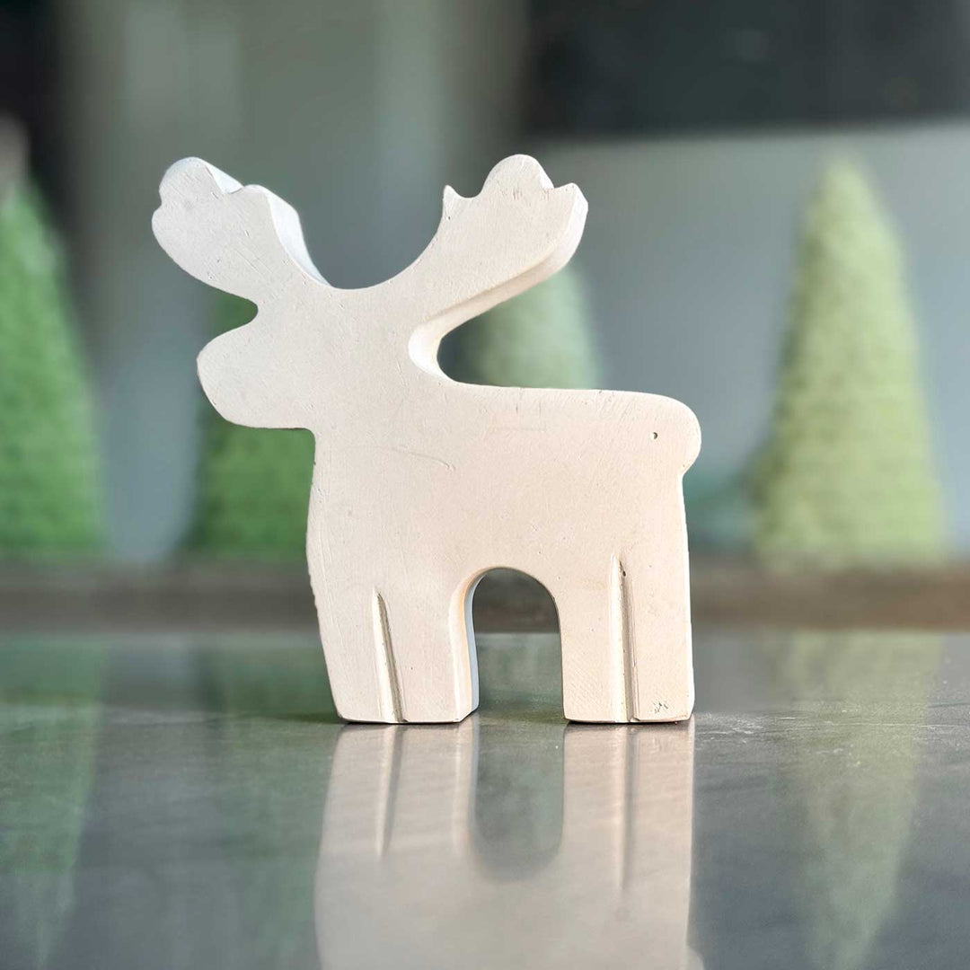Handmade Santa's Steeds Concrete Table Decor For Christmas Decoration | Set Of 2