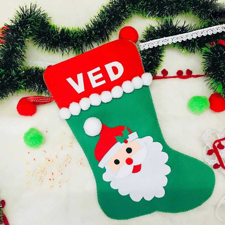 Personalized Santa Felt Stockings For Christmas Wall Decoration