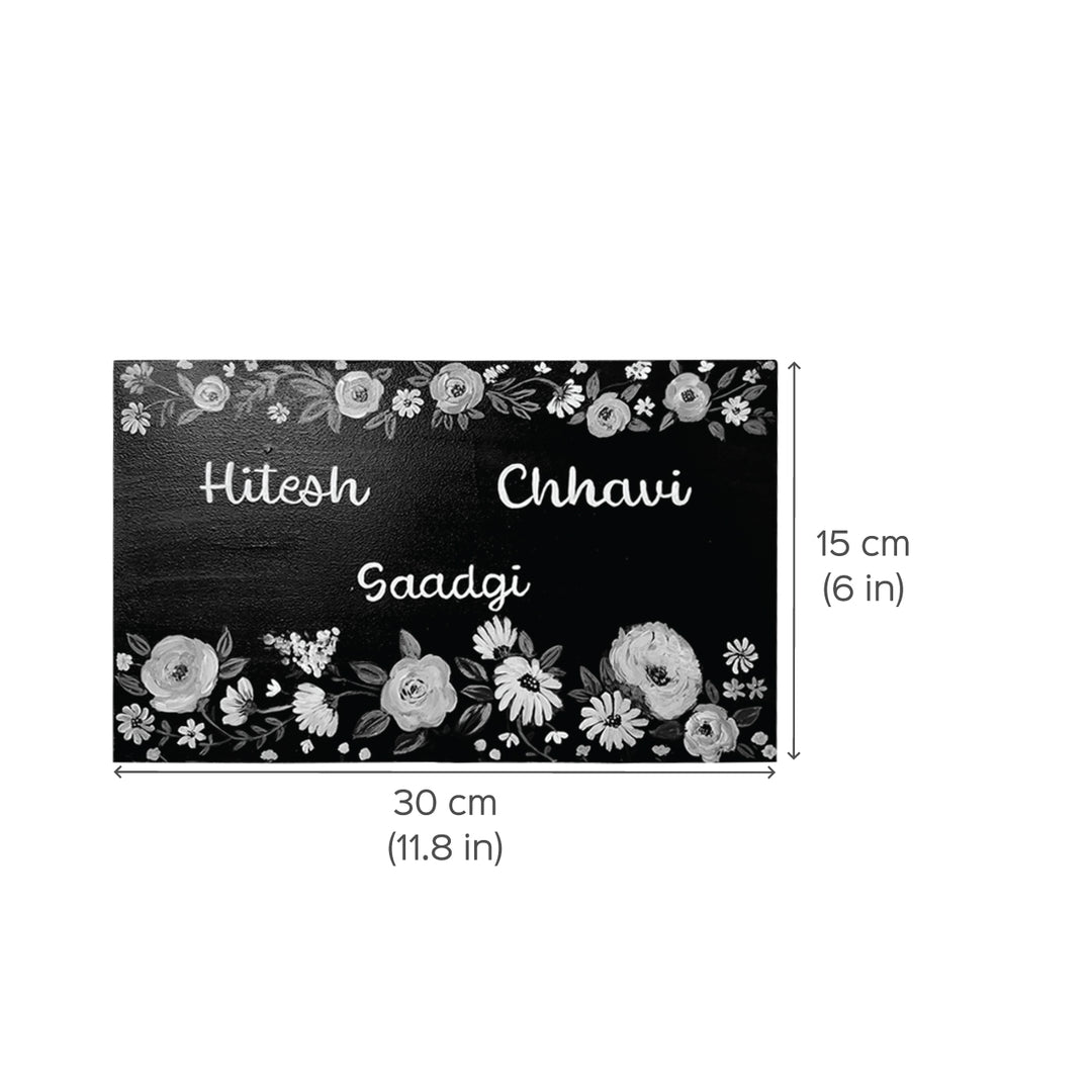 Floral Handpainted & Personalized Nameplate For Family