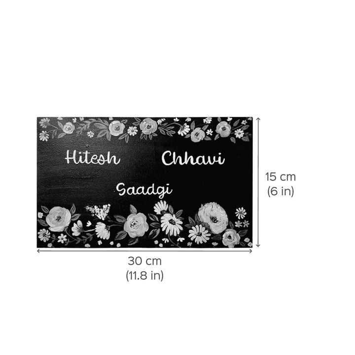 Floral Handpainted & Personalized Nameplate For Family