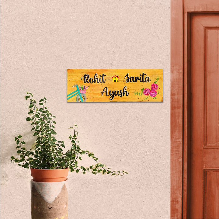 Personalized Handpainted Artsy Family Nameplate