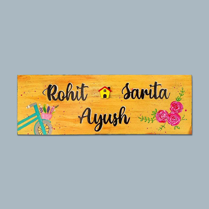 Personalized Handpainted Artsy Family Nameplate
