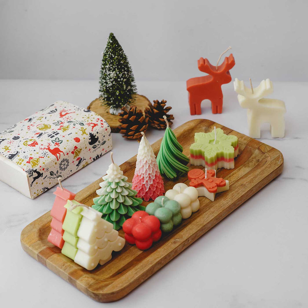 Handmade Snowflake Japanese Cherry Scented Soy Wax Candle For Christmas Decoration