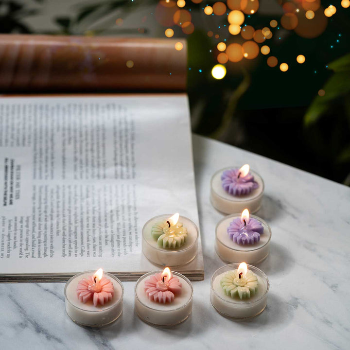Festive Tealight Soy Wax Candles I Set of 6