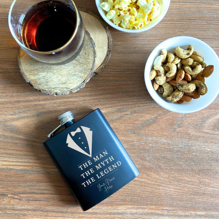 Personalized Handmade Engraved The Man The Myth The Legend Stainless Steel Hip Flask