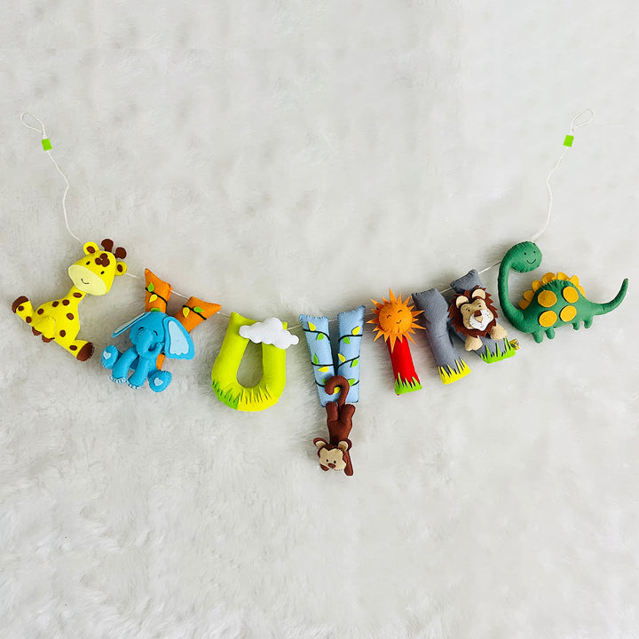 Handcrafted Personalized Animal Safari Themed Bunting For Kids