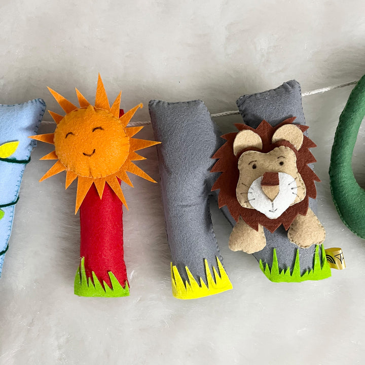 Handcrafted Personalized Animal Safari Themed Bunting For Kids