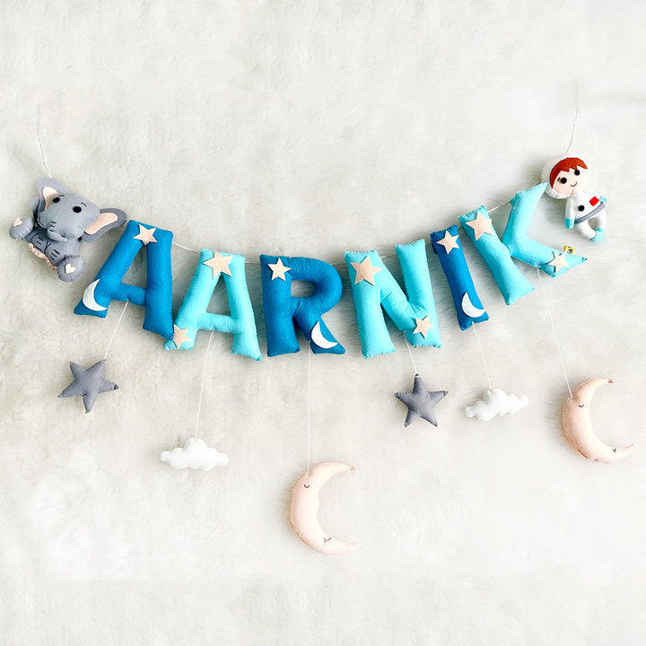 Handcrafted Personalized Ele & Astro Themed Bunting For Kids