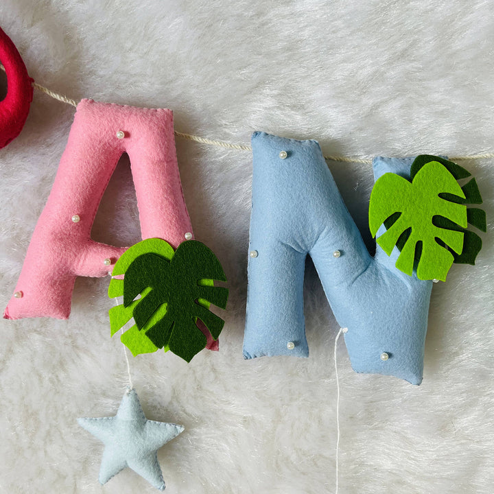 Handcrafted Personalized Flamingo Themed Bunting For Kids