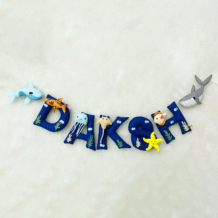 Handcrafted Personalized Fish Theme Bunting For Kids