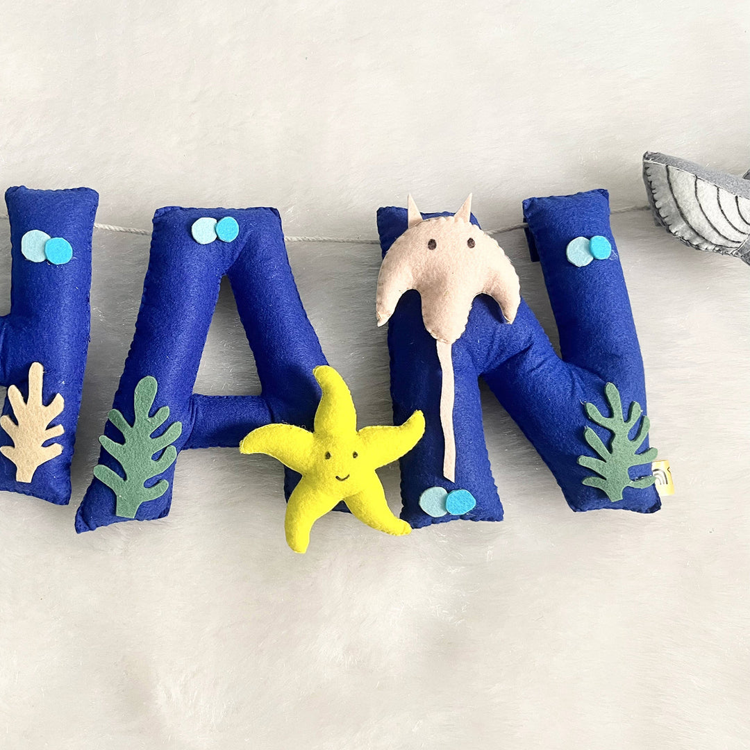 Handcrafted Personalized Fish Theme Bunting For Kids