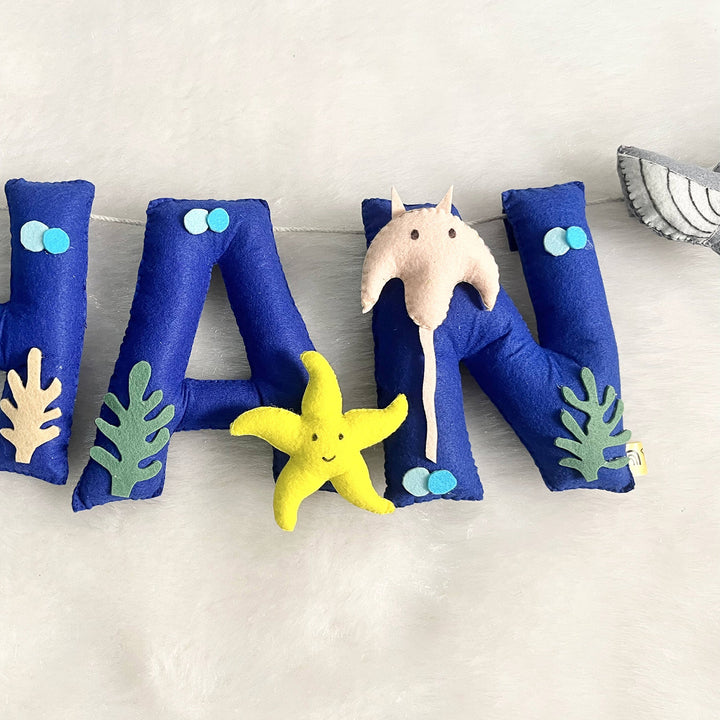 Handcrafted Personalized Fish Theme Bunting For Kids