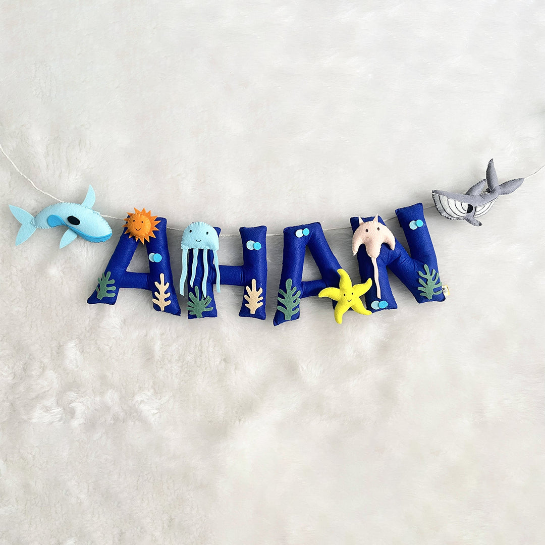 Handcrafted Personalized Fish Theme Bunting For Kids