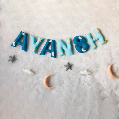 Handcrafted Personalized Sky Themed Bunting For Kids