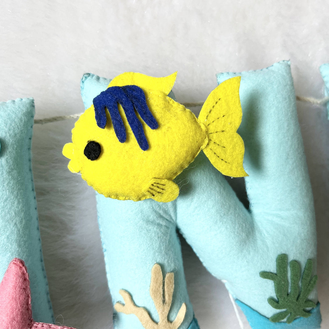 Handcrafted Personalized Underwater Themed Bunting For Kids
