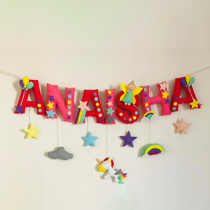 Handcrafted Personalized Unicorn Themed Bunting For Kids