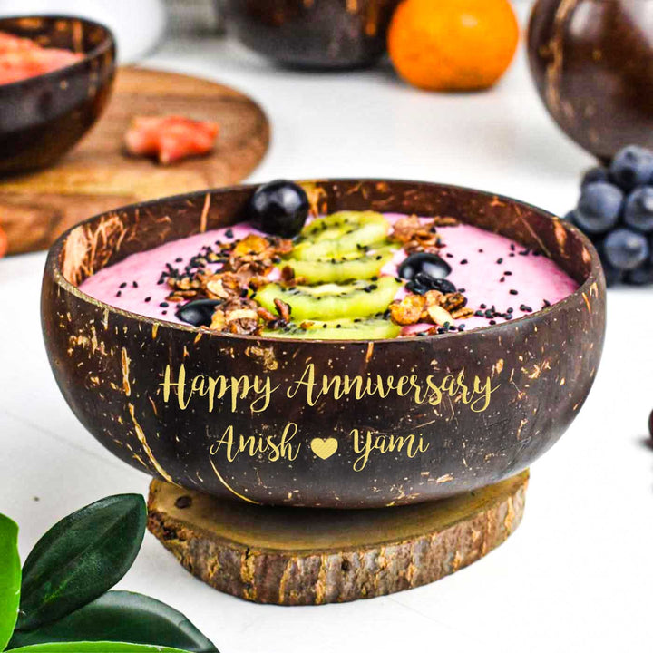 Personalized Eco-Friendly Handmade Jumbo Coconut Shell Bowl | Set of 2