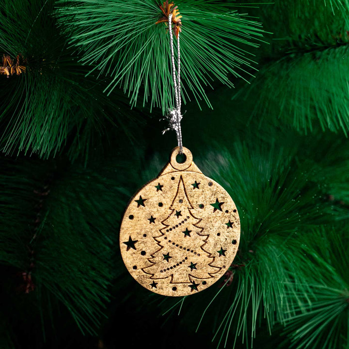 Handmade Assorted Birch Wood Ornaments For Christmas Tree Decoration | Set Of 11