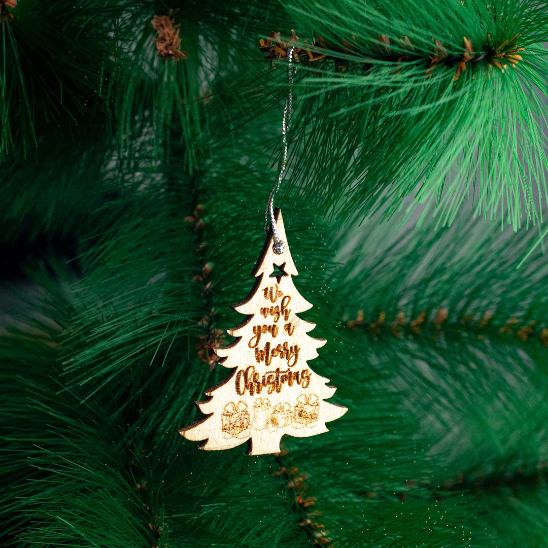 Handmade Assorted Birch Wood Ornaments For Christmas Tree Decoration | Set Of 11