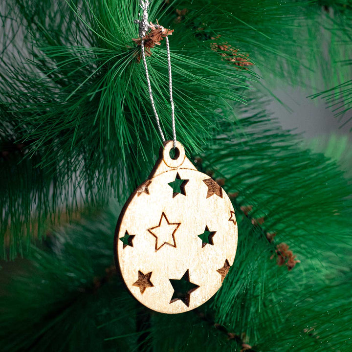 Handmade Assorted Birch Wood Ornaments For Christmas Tree Decoration | Set Of 11