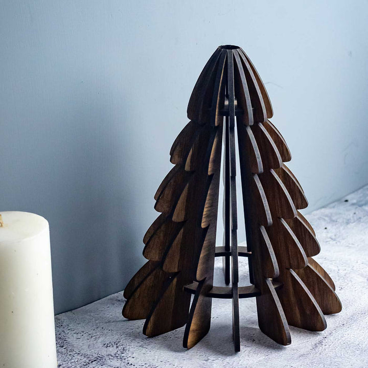 Handmade Woodland Pine Wood Table Decor For Christmas Decoration | Set Of 2