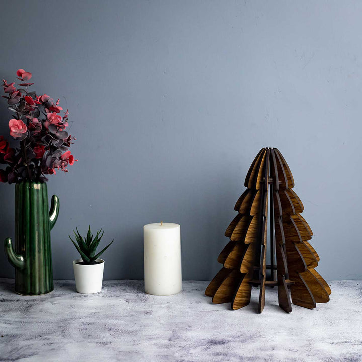 Handmade Woodland Pine Wood Table Decor For Christmas Decoration | Set Of 2