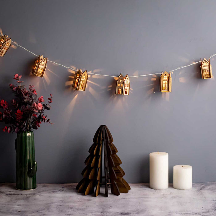 Handmade Woodland Pine Wood Table Decor For Christmas Decoration | Set Of 2