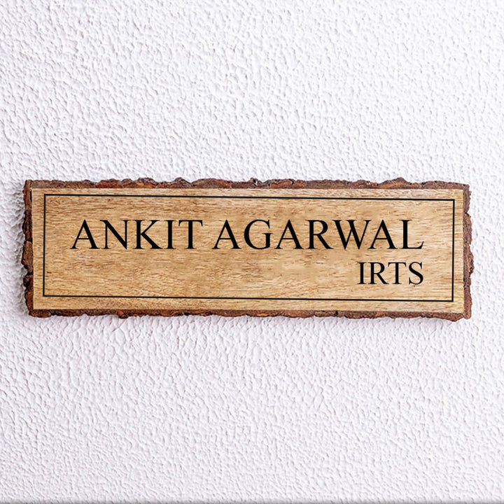Handcrafted Mango Wood Personalized Name Plate For IRTS