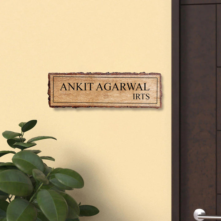 Handcrafted Mango Wood Personalized Name Plate For IRTS
