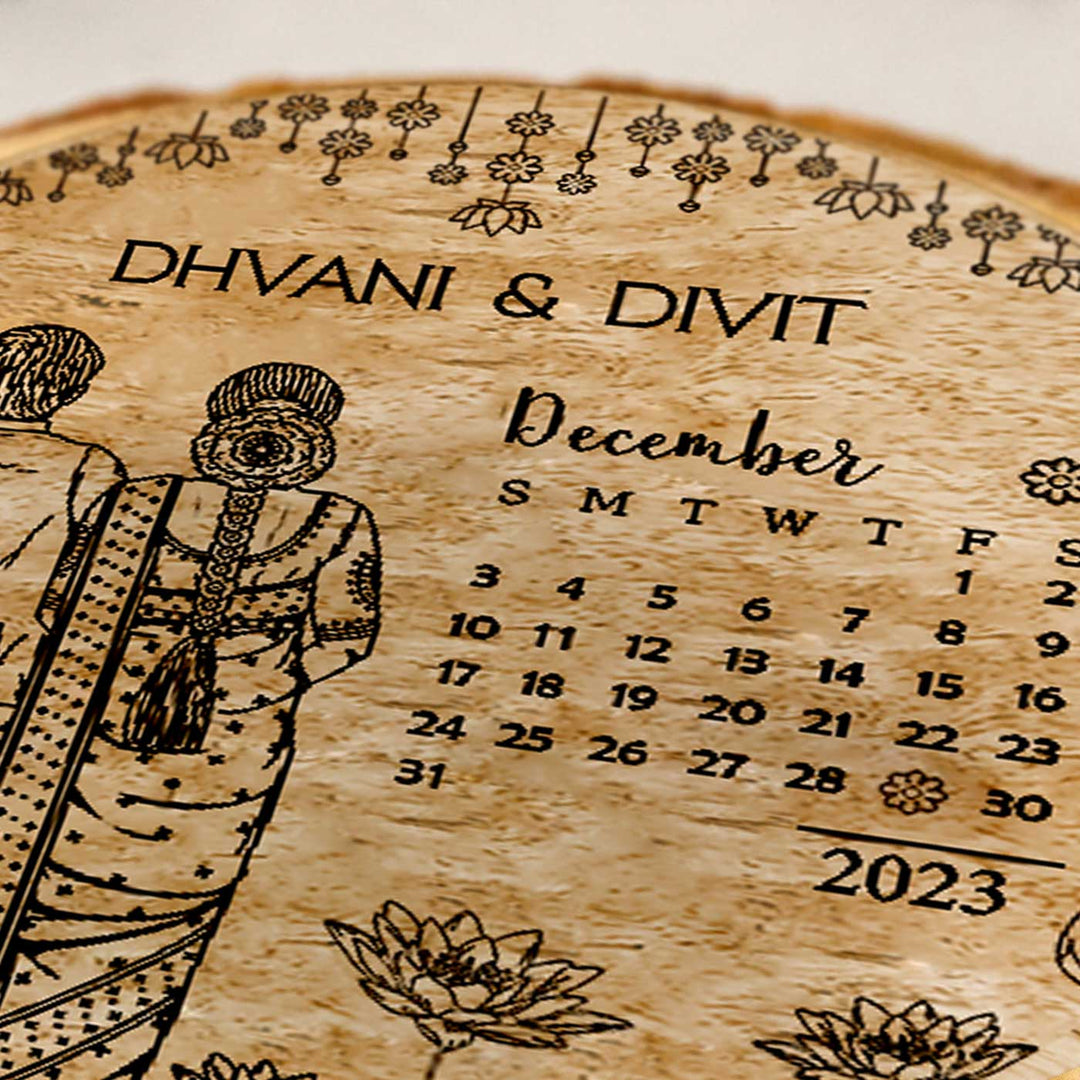 Customized Wedding Gift - Wooden Plaque for South Indian Couples