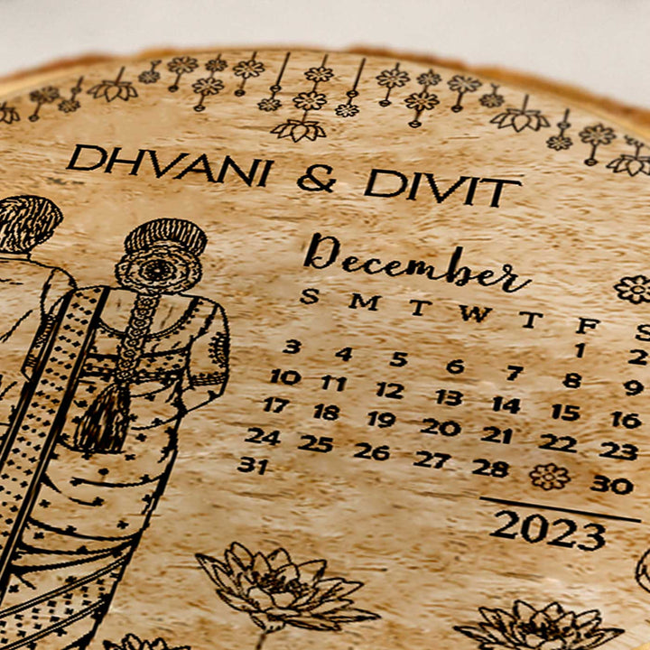 Customized Wedding Gift - Wooden Plaque for South Indian Couples