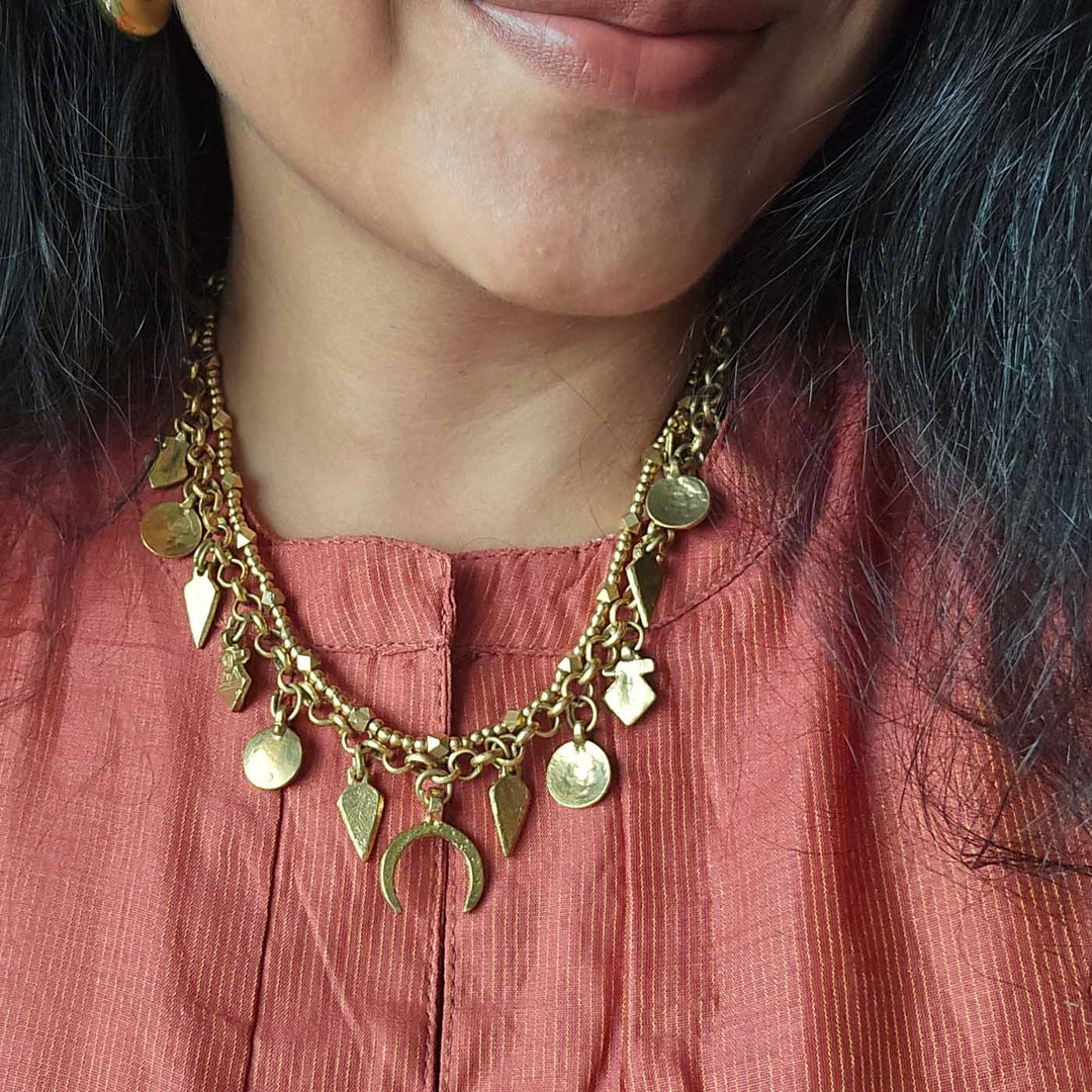 Handmade Tijil Adjustable Brass Necklace