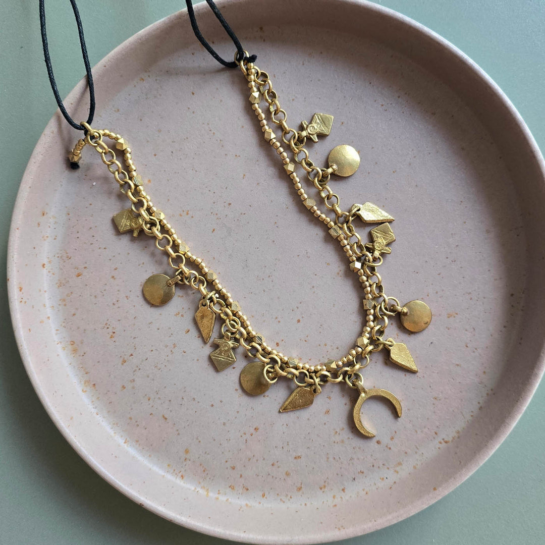 Handmade Tijil Adjustable Brass Necklace