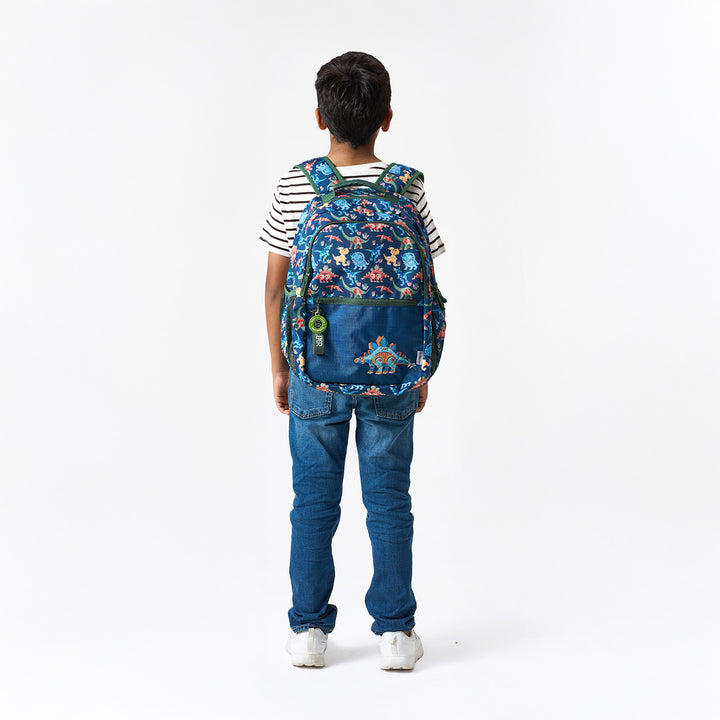 Dino Theme Water-Resistant Kids Everyday Backpack