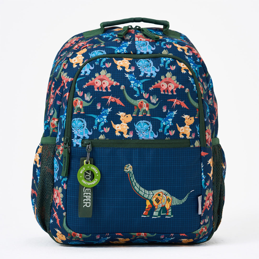 Dino Theme Water-Resistant Kids Everyday Backpack